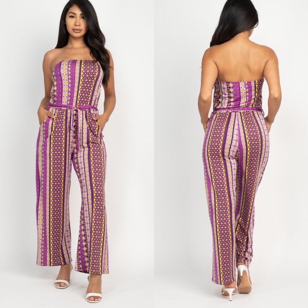 Plum Tube Top Jumpsuit